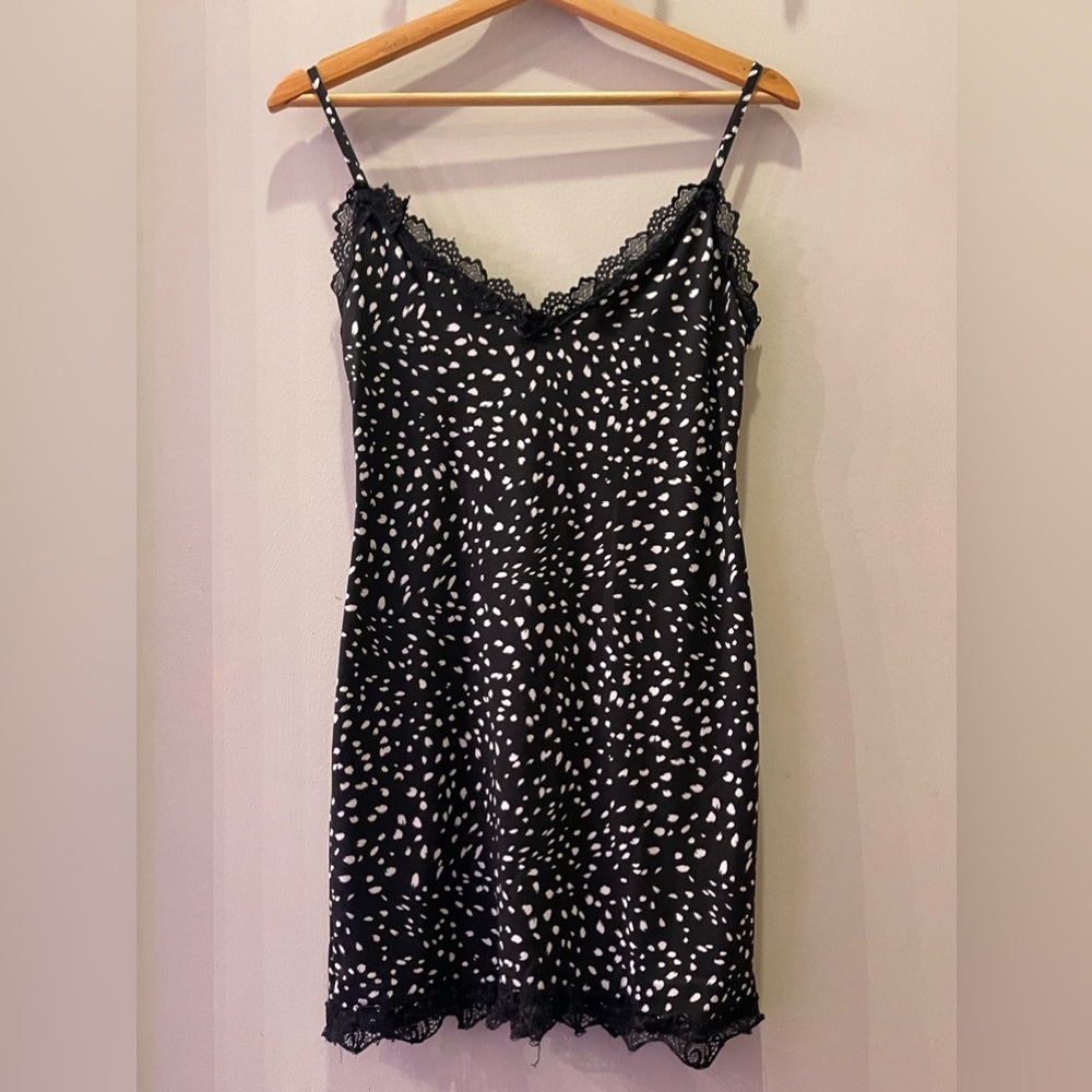Polka dotted with lace bodycon dress